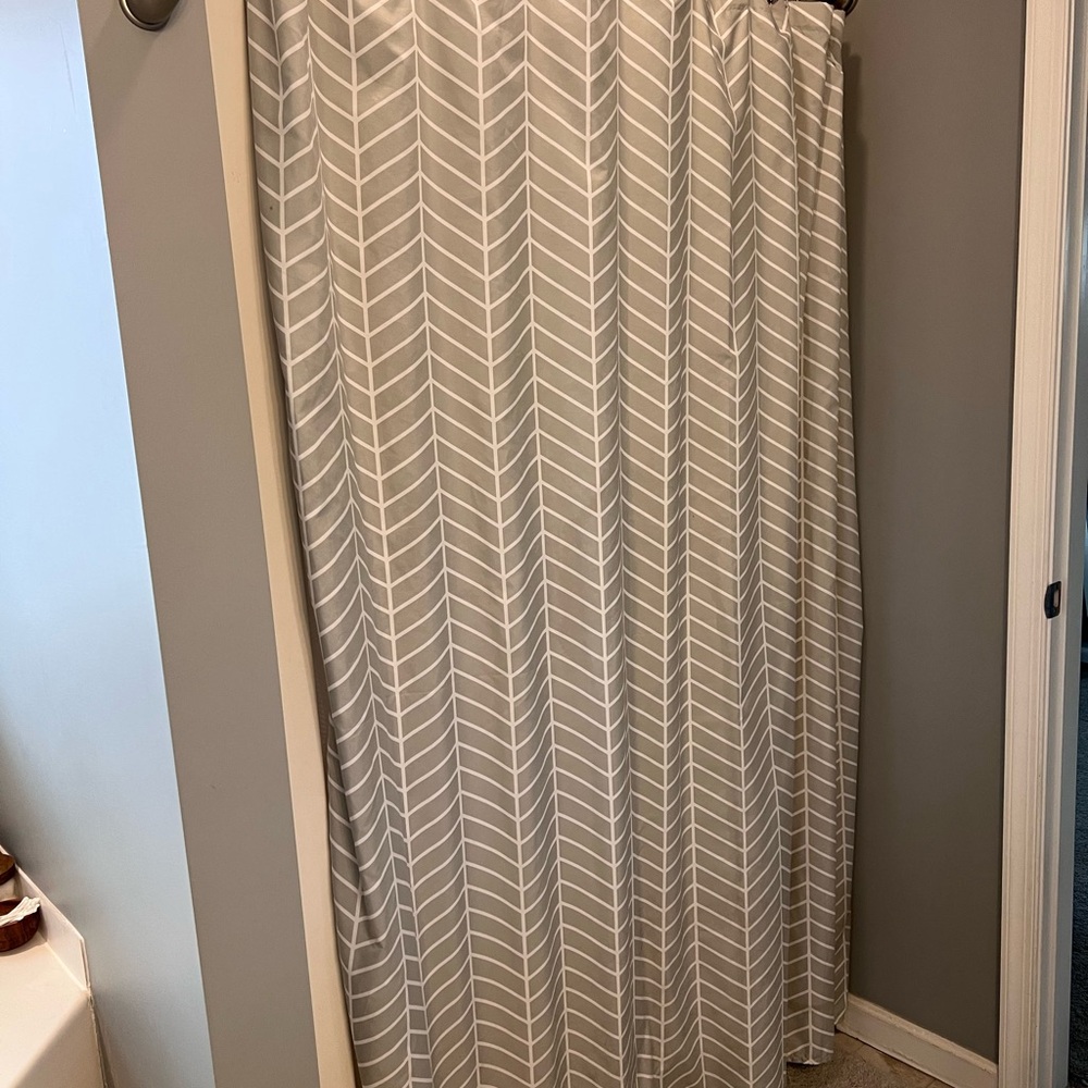 Modern Gray Chevron Shower Curtain